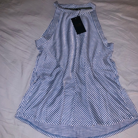 Blue/ White Stripe Tank/ Blouse - Picture 2 of 5